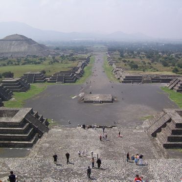 Avenue of the Dead at Teotihuacan with the Pyramid of the Sun
