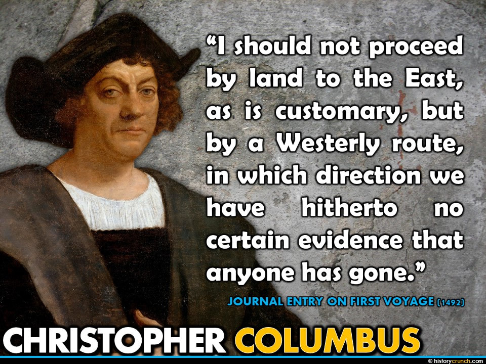 Christopher Columbus Journal Entry on First Voyage (1492)