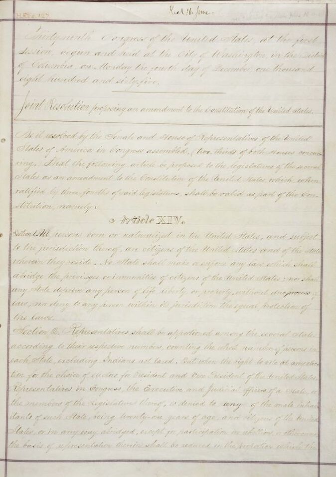Page 1 of the 14th Amendment