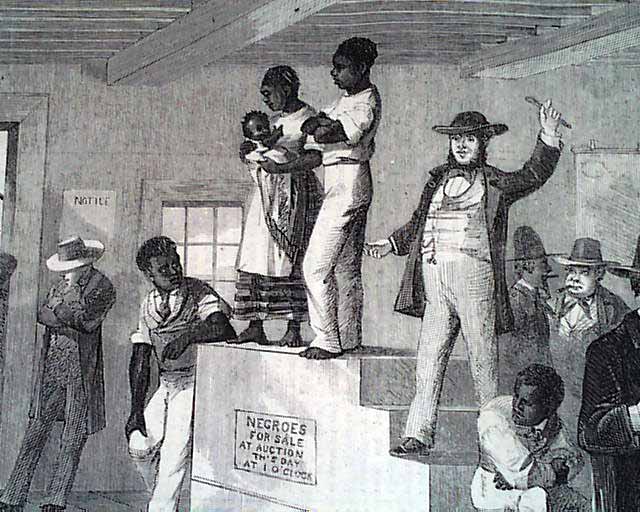Sale of a slaver family in Virginia in 1861.