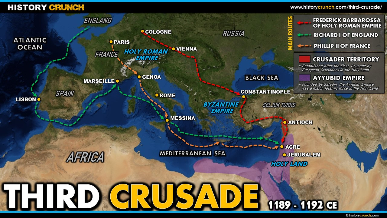 Map of the Third Crusade